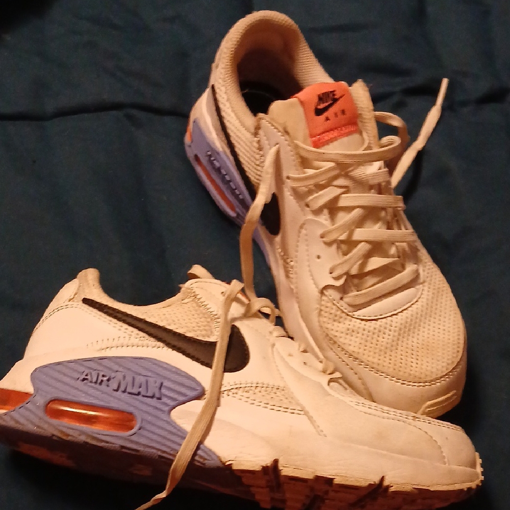 Nike Air Max White with Blue and Orange Accents